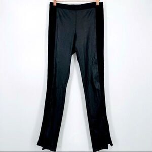 Y2K BCBGmazAzria black faux leather leggings bootcut sz 0 BoxF